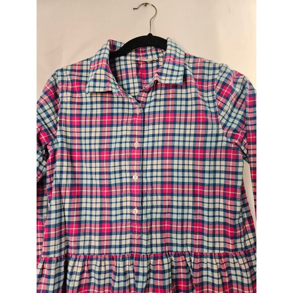 Vineyard Vines girls  flannel plaid dress Pink Blue size 16 - Picture 3 of 7